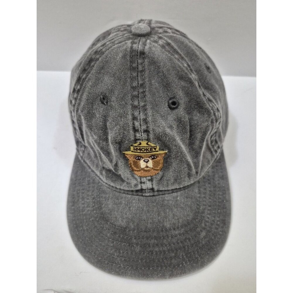 Smokey Bear Embroidered Gray Cotton Baseball Cap